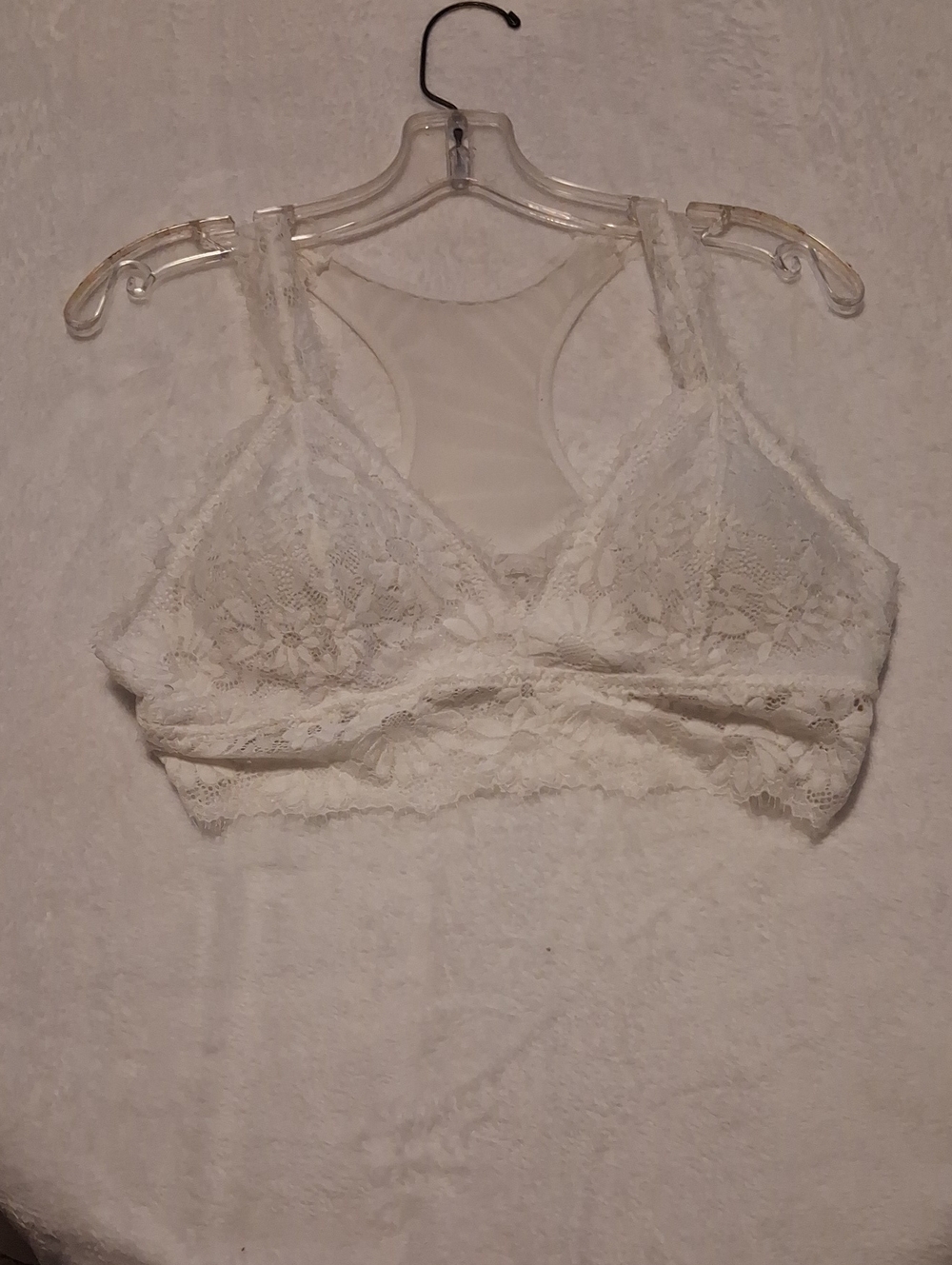 Rue21 White Floral Lace Racerback Bralette